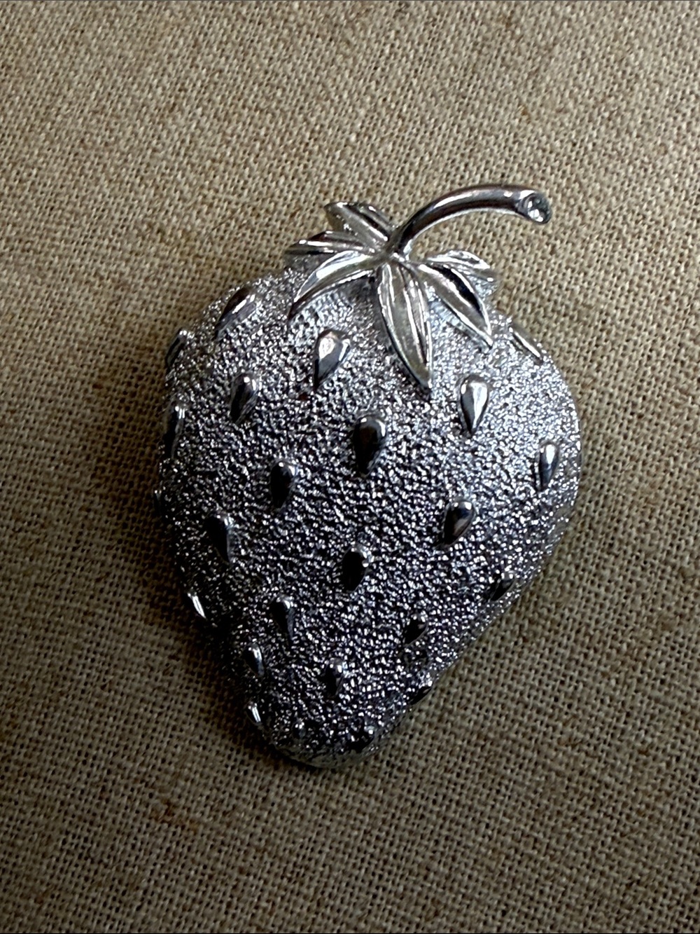 Sarah Coventry Silver Strawberry Pin Brooch